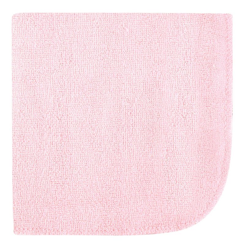 Hudson Baby Infant Girl Rayon from Bamboo Washcloth Bundle, Soft Pink Roses, One Size, 4 of 11