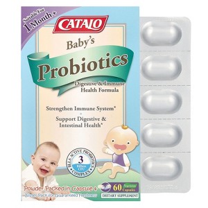 CATALO Baby's Probiotics, Digestive & Immune Health Formula, 1 Month+, 3 Billion CFU, 60 Vegetarian Capsules - 1 of 4