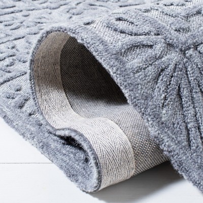 Hand-Tufted Light Grey Wool Square Area Rug, 6' x 6'