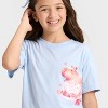 Girls' Short Sleeve Oversized Capybara Graphic T-Shirt - Cat & Jack™ Light Blue - 2 of 4
