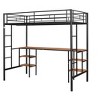 NicBex Twin Size Loft Bed with Desk & Shelves,Heavy-duty Metal Bed with Noise Reduction & Dual Ladders (CPC Certified),Loft Bed for Kids,Teens,Black - 2 of 4