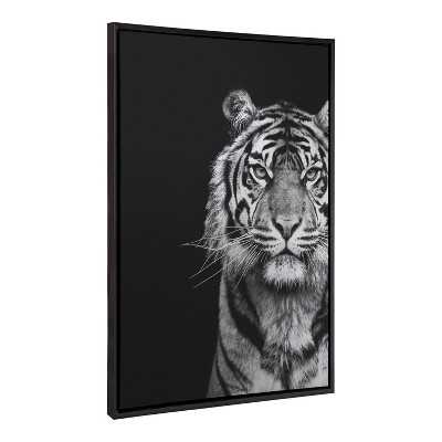 Kate & Laurel All Things Decor 28"x38" Sylvie Tiger Minimalist Animal Portrait Metallic Wall Art by The Creative Bunch Studio