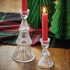 tag Glass Ribbed Tree Taper Holder Sm Clear - 2 of 2