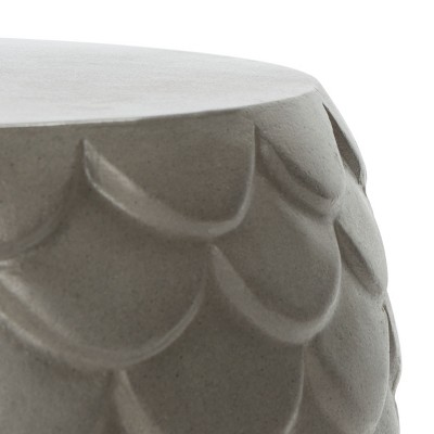 Julyvia Dark Grey Fish Scale Concrete Accent Stool