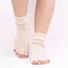 Anna-Kaci Women's Open Toe Grip Yoga Socks with Anti-Slip Sole and Cut-Out Instep Design for Pilates and Barre Workouts Comfort - 2 of 4