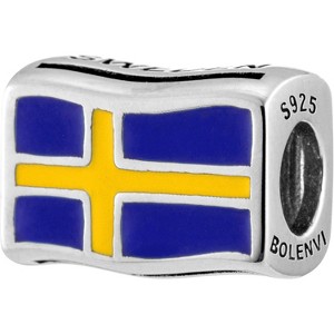 Sterling Silver Travel Charm - World Flags Country Bead for Bracelets, Gift for Mom & Daughter - 1 of 4