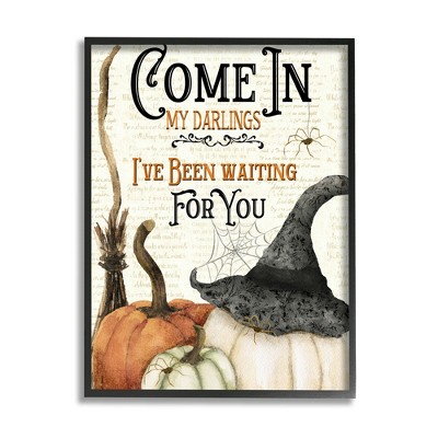Stupell Industries Come In Spooky Halloween Black Framed Giclee Art