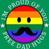 Design By Humans Free Dad Hugs Pride By KangThien T-Shirt - Kelly Green - 2X Large - 2 of 2