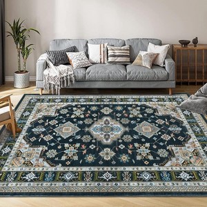 Area Rug, Rugs for Living Room,Washable Vintage Rug, Non-Slip Low Pile Throw Soft Rugs with Rubber Backing, Washable Rugs - 1 of 4