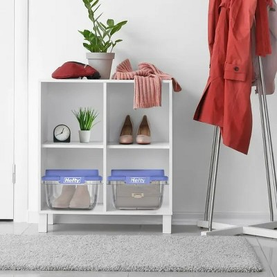 5 Pack 18 Quart Clear Storage Bin, Latched Storage Container, with Blue HI-RISE Lid