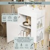 21.6" White Bathroom vanity, Combo Cabinet, Bathroom Storage Cabinet, Single Ceramic Sink, Right Side Storage - 4 of 4