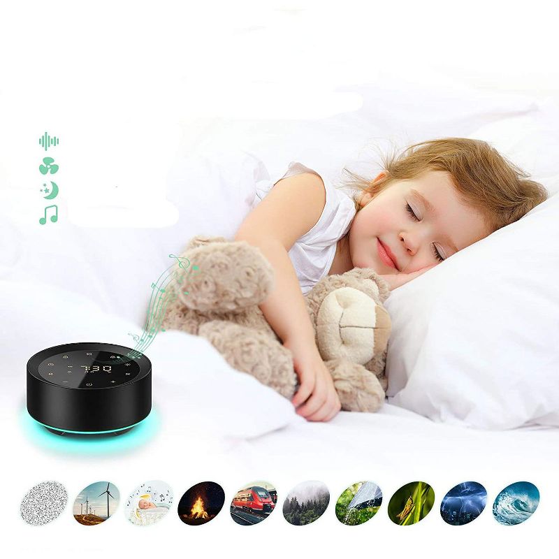 Letsfit  Noise Machine with Alarm Clock Full Touch Control, Sleep Sound Machine for Home and Office - SP1, 2 of 7