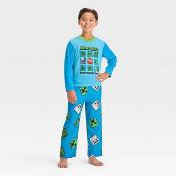 Boys' Minecraft 2pc Long Sleeve Pajama Set - Blue