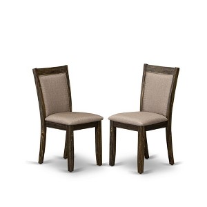 East West Furniture,Kitchen Chairs Set of 2 - Linen Fabric Seat and High Chair Back - 1 of 4