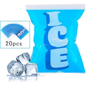 NutriChef Ice Bag Cooler Pouches - Ice Cube Holding Bag Packs with Ziplock Seal, Re-Usable & Re-Sealable (20 Bags) - 1 of 4