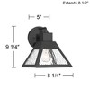 John Timberland Delia 9 1/4" High Modern Outdoor Wall Light Fixture Mount Porch House Set of 2 Weatherproof Textured Black Metal Clear Glass Shade - 4 of 4