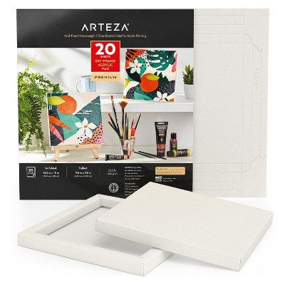 Arteza DIY White Acrylic Paper Pad, 9.5"x9.5", DIY Ready-to-Hang Artwork Kit - 20 Sheets  (ARTZ-3809)