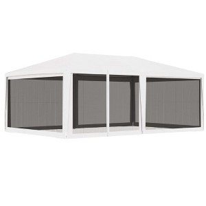 vidaXL Party Tent with 4 Mesh Sidewalls 13.1'x19.7' White - 1 of 4