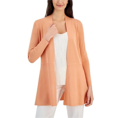 Anne Klein Womens Ribbed Cardigan Sweater