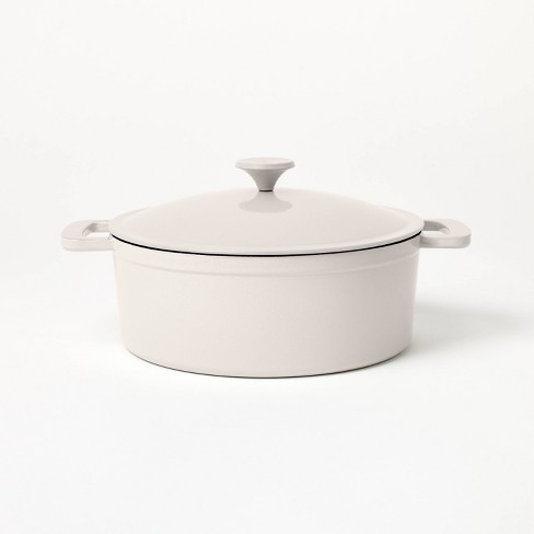 Lodge Enameled Cast Iron Dutch Oven 5.5 qt Cookware Pot for Induction  Cooktop