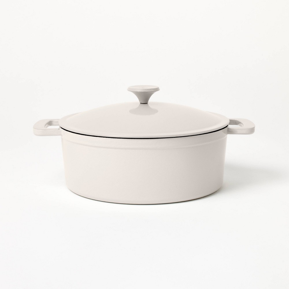 5.5qt Enamel Dutch Oven Light Gray - Figmintâ„¢