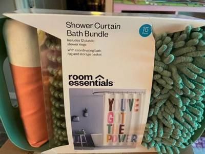 15pc Abstract Floral Shower Curtain Set Black - Room Essentials™ : Target