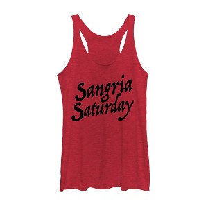 Women's CHIN UP Sangria Saturday Racerback Tank Top - 1 of 3
