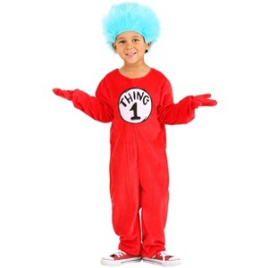 HalloweenCostumes.com Kids Dr. Seuss Thing 1 & Thing 2 Deluxe Halloween Costume for Toddlers - 1 of 4