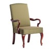 Fabric Gooseneck Arm Chair with Solid Wood Frame, High Back, and Thick Legs - 2 of 4