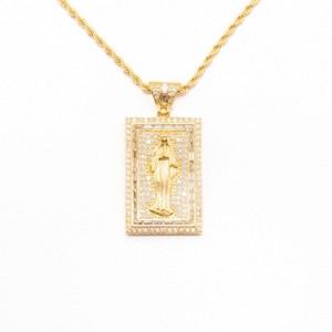 Aria Jeweler Inc Chain with Diamond St. Mary Pendant - 1 of 4
