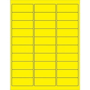 Box Partners Rectangle Laser Labels 2 5/8" x 1" Fluorescent Yellow 3000/Case LL173YE - 1 of 1