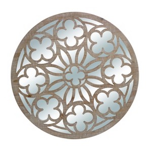 VIP Wood 29 in. Brown Quatrefoil Mirror - 1 of 2