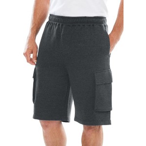 KingSize Men's Big & Tall Fleece 10" Cargo Shorts - 1 of 4