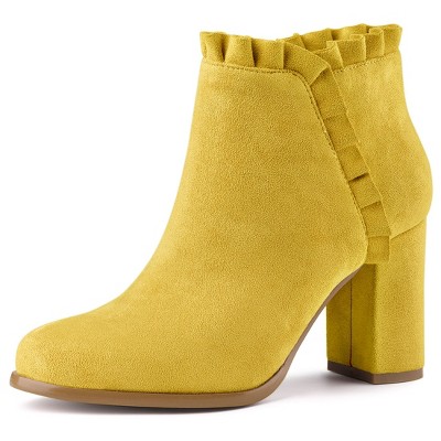 yellow suede boots ladies