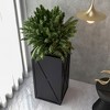LeisureMod Rectangular Planter Pot in Fiberstone with Drainage Holes Weather-Resistant Design for Indoor and Outdoor Papyrus Series - 2 of 4
