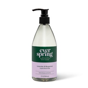 Lavender & Bergamot Liquid Hand Soap - 12 fl oz - Everspring™ - 1 of 3