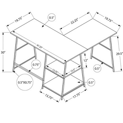 Transitional 48" Grey Laminate Corner Home Office Desk