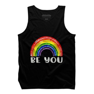 Adult Design By HumansBe You Pride Watercolor Rainbow By Belugastore Tank Top - 1 of 2
