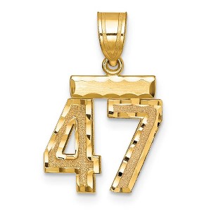 Black Bow Jewelry 14k Yellow Gold, Varsity Collection, Small D/C Pendant Number 47 - 1 of 3