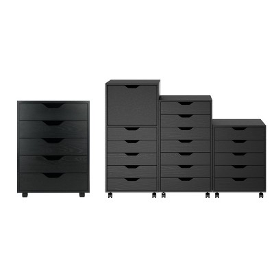 Mobile 5-Drawer Vertical Lockable Cabinet in Sleek White
