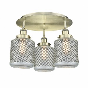 Edison - 3 Light Flush Mount In Industrial Style-9.5 Inches Tall and 17.75 Inches Wide - 1 of 1