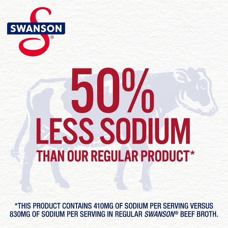 Swanson 100% Natural Gluten Free 50% Less Sodium Beef Broth - 32oz, 5 of 15
