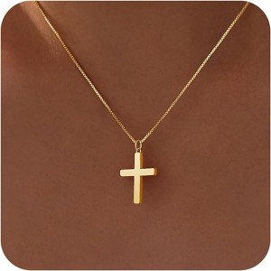 SmallRig Small Cross Pendant Necklace Gold Silver Plated Waterproof Christian Faith Jewelry - 1 of 4