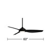 60" Possini Euro Design Dark Vader Modern Indoor Outdoor Ceiling Fan with Dimmable LED Light Remote Control Matte Black Damp Rated for Patio Exterior - 4 of 4