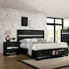 CLIHOME Contemporary Bedroom Storage Cabinet Nightstand with Silver Accents and Hidden Jewelry Drawer - 2 of 3