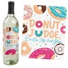 Big Dot of Happiness Donut Worry, Let's Party - Doughnut Party Decorations for Women and Men - Wine Bottle Label Stickers - Set of 4 - 2 of 4