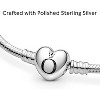 Heart Clasp Snake Chain Bracelet, Sterling Silver & Yellow Gold Charm Compatible Jewelry, Gift Box Included - 4 of 4
