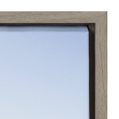 Pale Blue Sea Coastal Canvas Print with Gray Frame