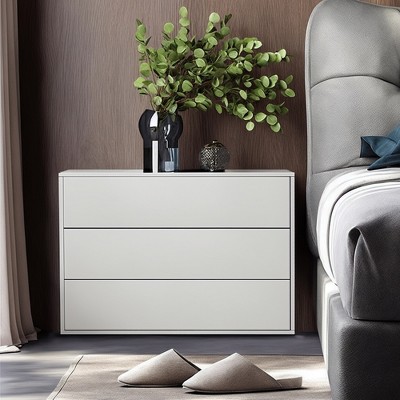 Luck Live The three-drawer bedside table, which is 31.4 inches in size, can be used as a storage cabinet in both the bedroom and the living room.