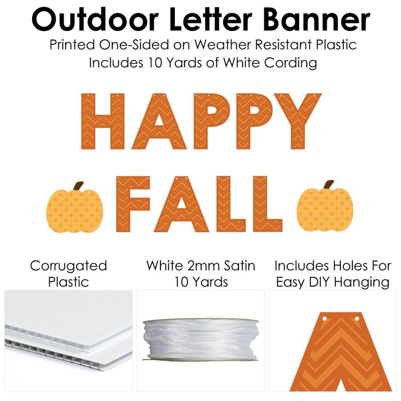 Big Dot of Happiness Pumpkin Patch - Large Fall, Halloween or Thanksgiving Party Decorations - Happy Fall - Outdoor Letter Banner, 4 of 8